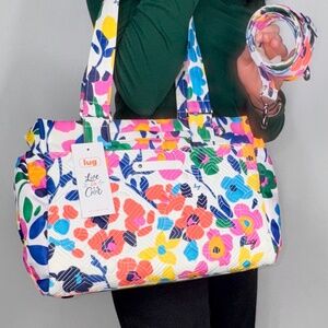 🌸 Lug "Dilly Dally Convertible Tote Bag" Floral Print NWT 🌸